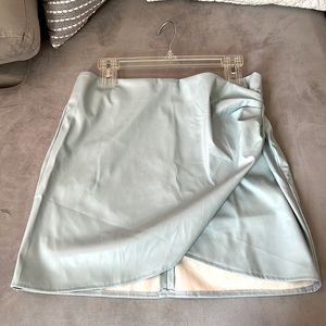 Faux Leather Blue Skirt